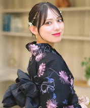 夏宵浴衣 宵の風花宴 4点セット(浴衣・兵児帯・腰紐×2)