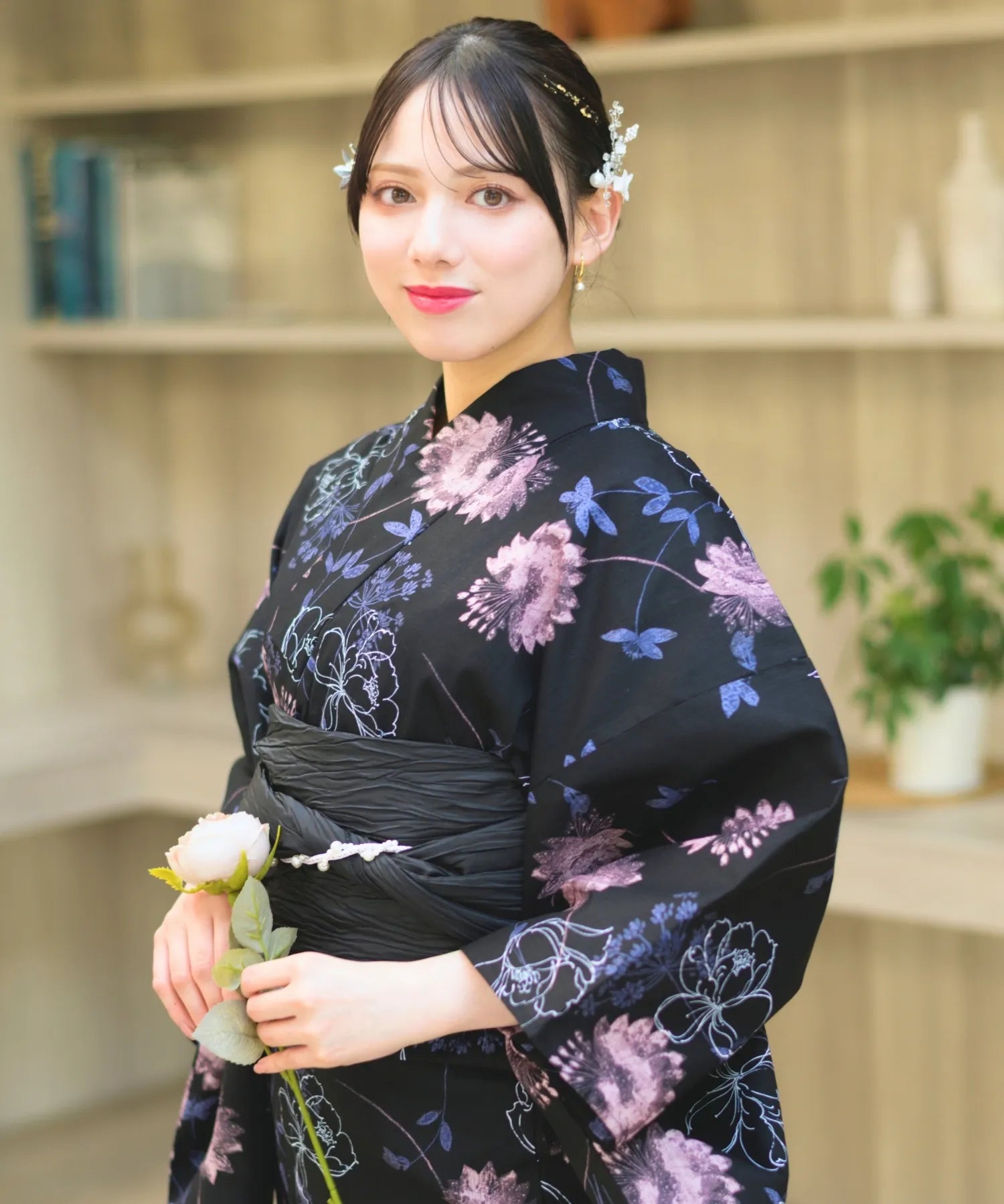 夏宵浴衣 宵の風花宴 4点セット(浴衣・兵児帯・腰紐×2)