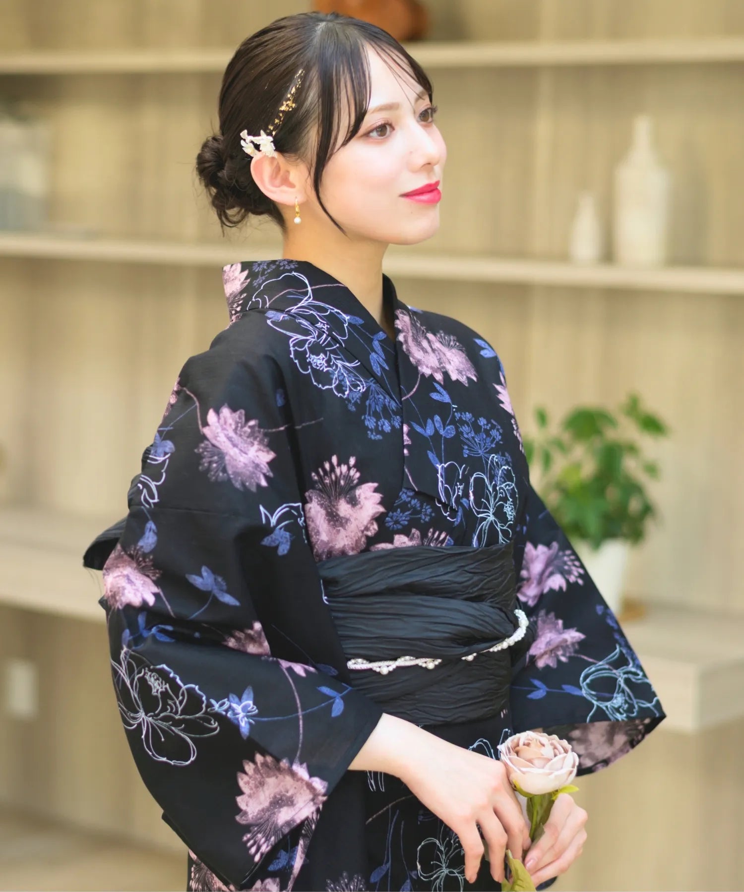 夏宵浴衣 宵の風花宴 4点セット(浴衣・兵児帯・腰紐×2)