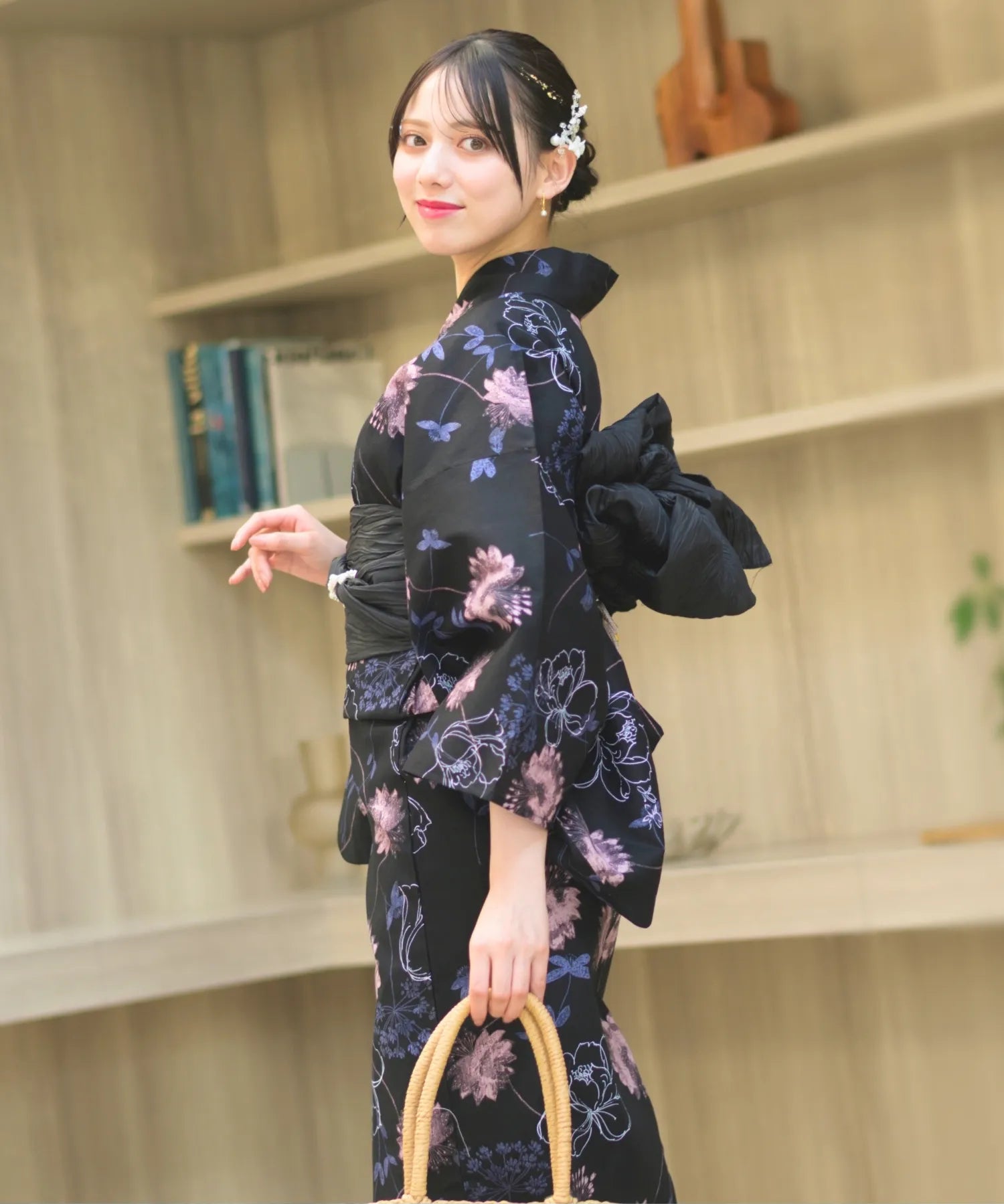 夏宵浴衣 宵の風花宴 4点セット(浴衣・兵児帯・腰紐×2)