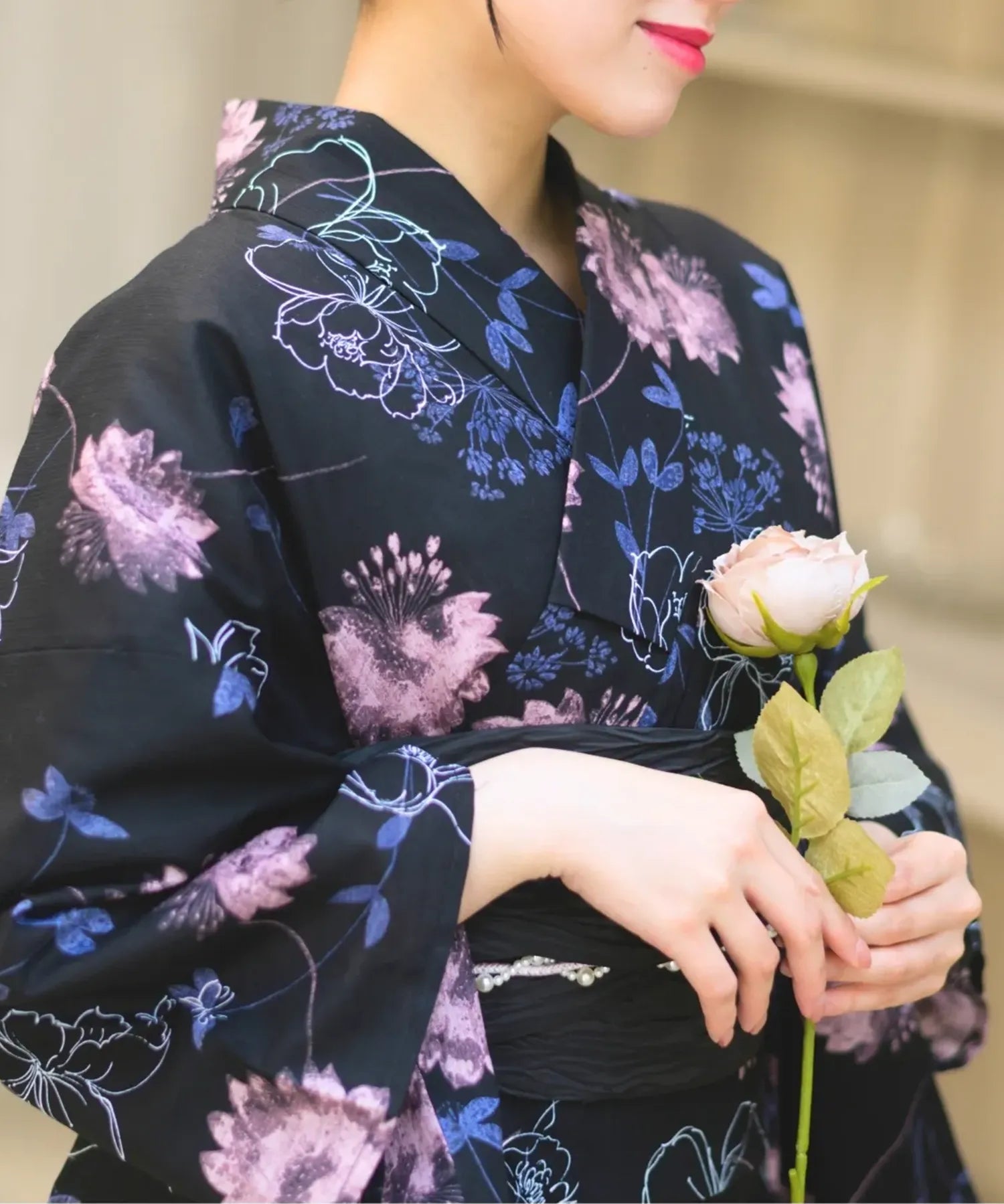 夏宵浴衣 宵の風花宴 4点セット(浴衣・兵児帯・腰紐×2)