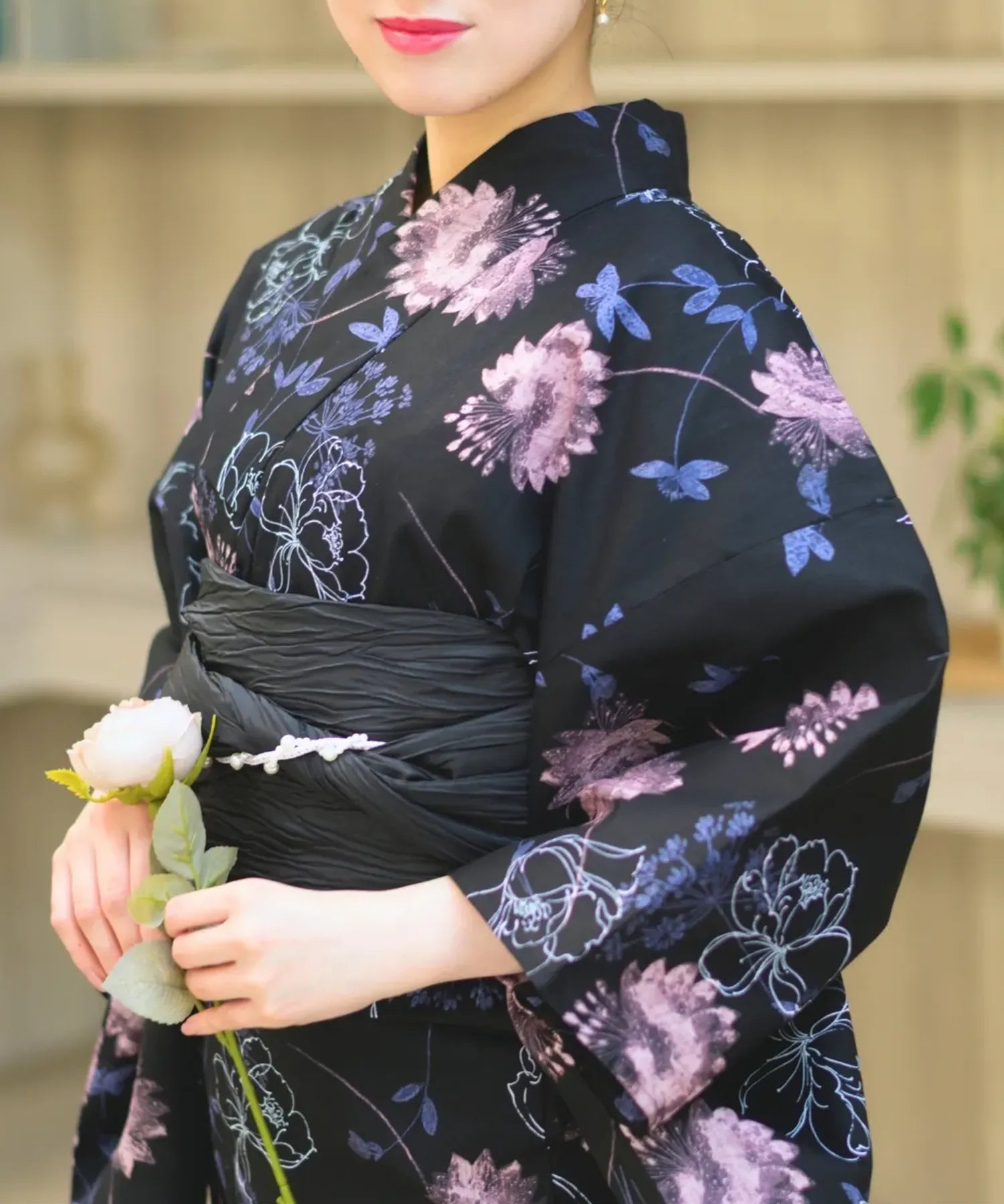 夏宵浴衣 宵の風花宴 4点セット(浴衣・兵児帯・腰紐×2)
