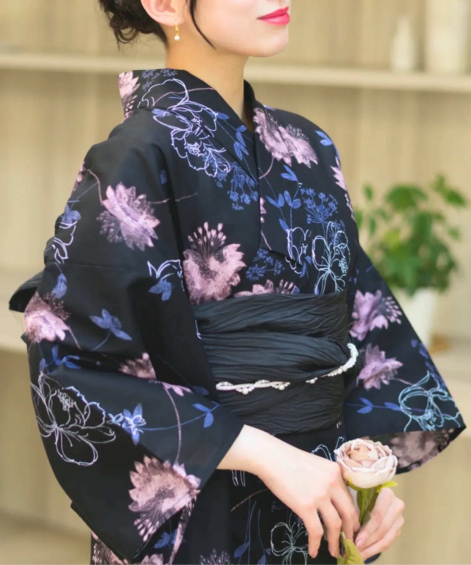 夏宵浴衣 宵の風花宴 4点セット(浴衣・兵児帯・腰紐×2)