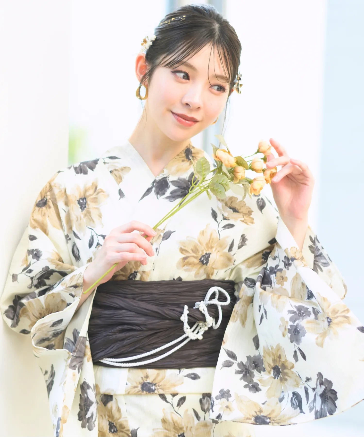 夏宵浴衣 色香花 4点セット(浴衣・兵児帯・腰紐×2)