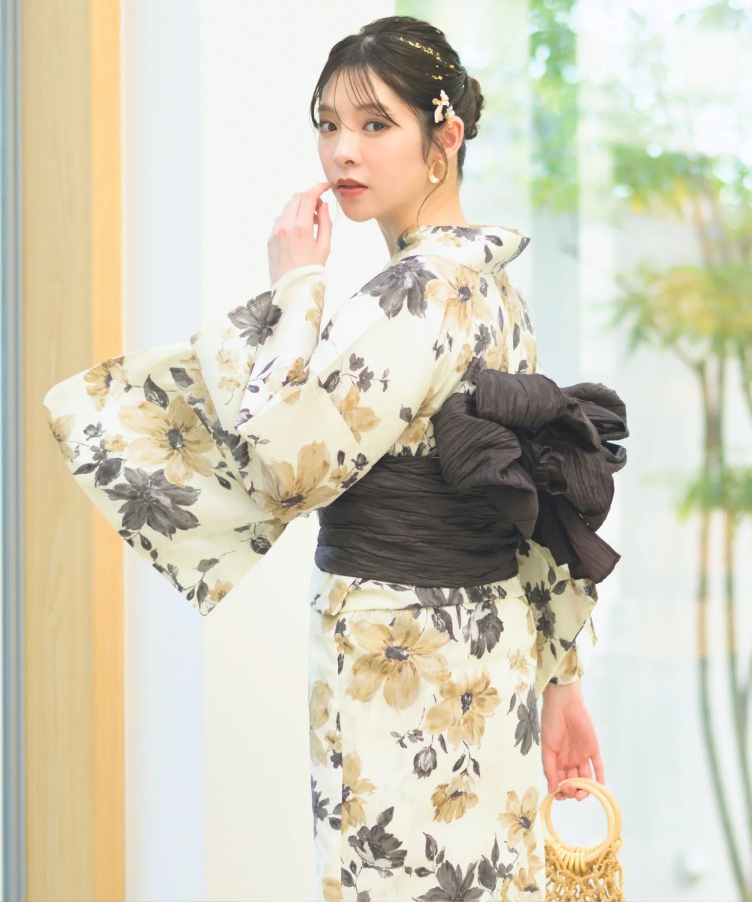 夏宵浴衣 色香花 4点セット(浴衣・兵児帯・腰紐×2)