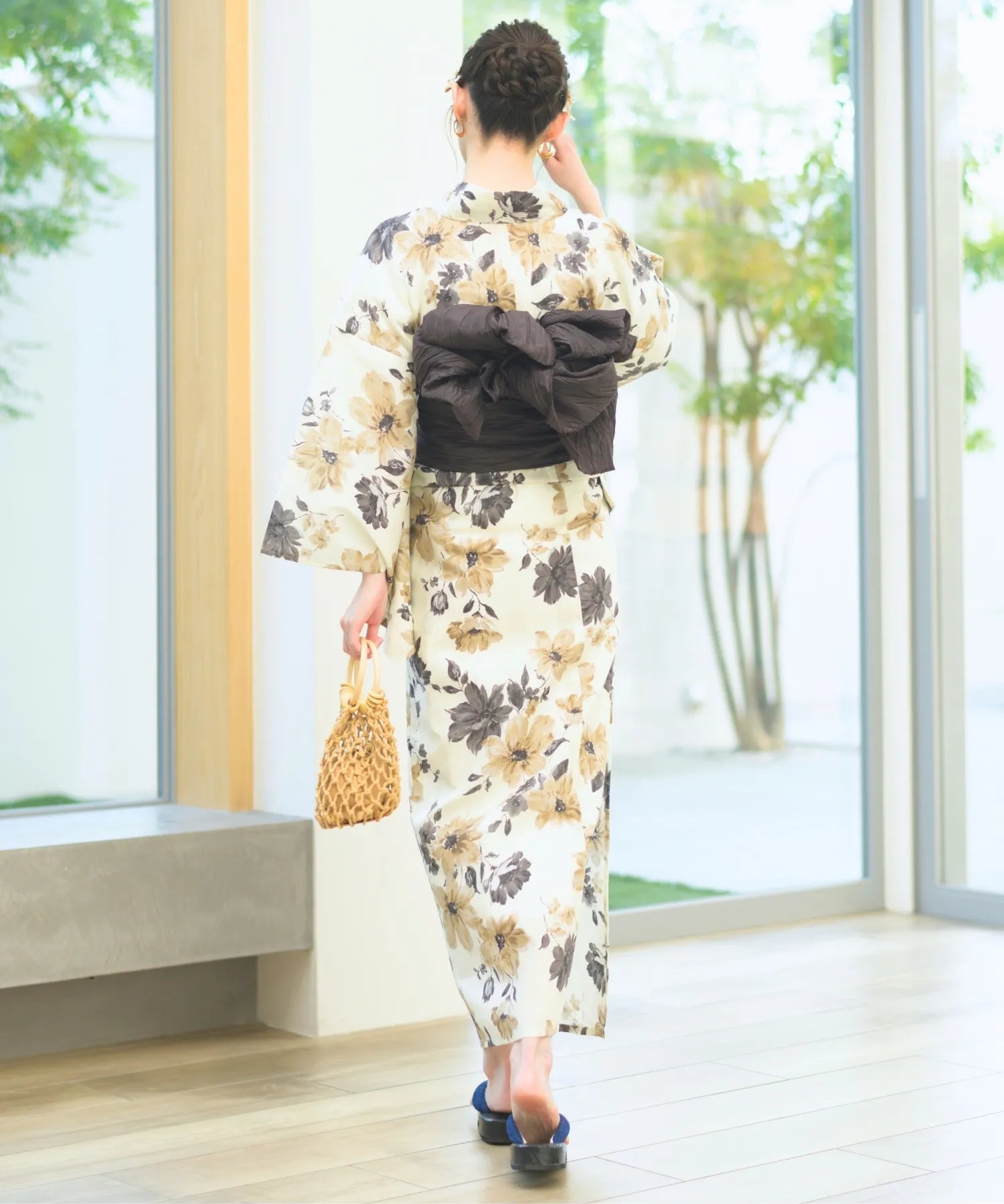 夏宵浴衣 色香花 4点セット(浴衣・兵児帯・腰紐×2)