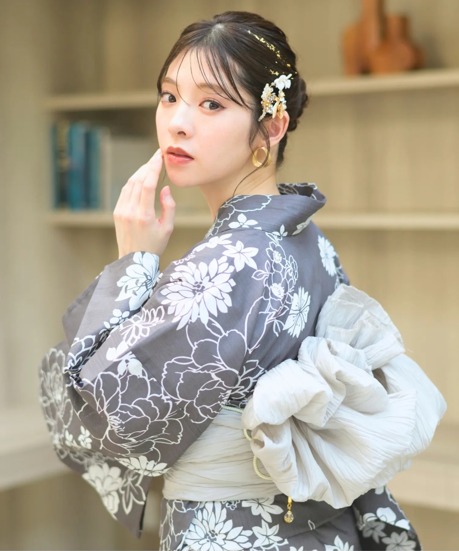 夏宵浴衣 菊芍優音 4点セット(浴衣・兵児帯・腰紐×2)