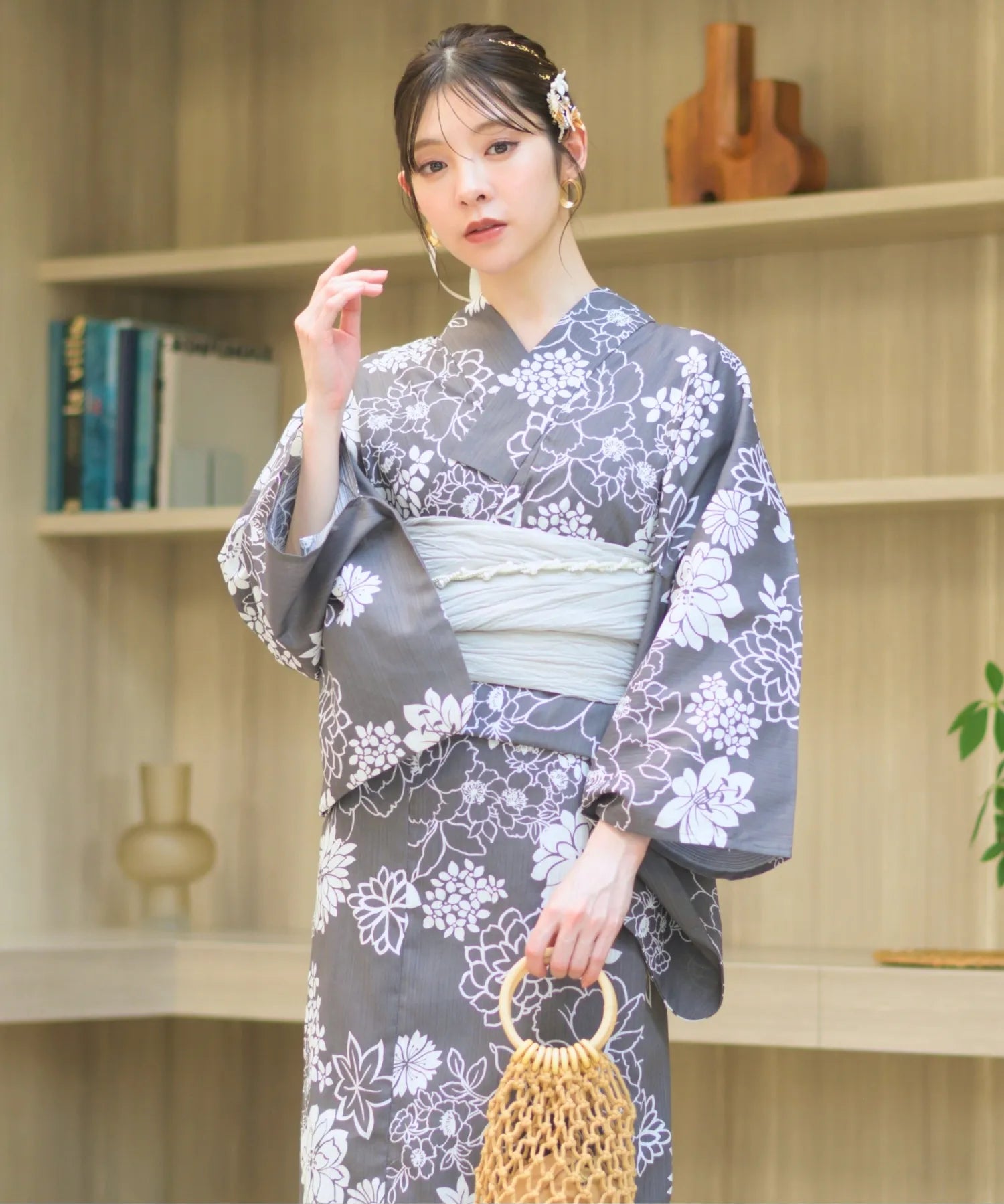 夏宵浴衣 菊芍優音 4点セット(浴衣・兵児帯・腰紐×2)