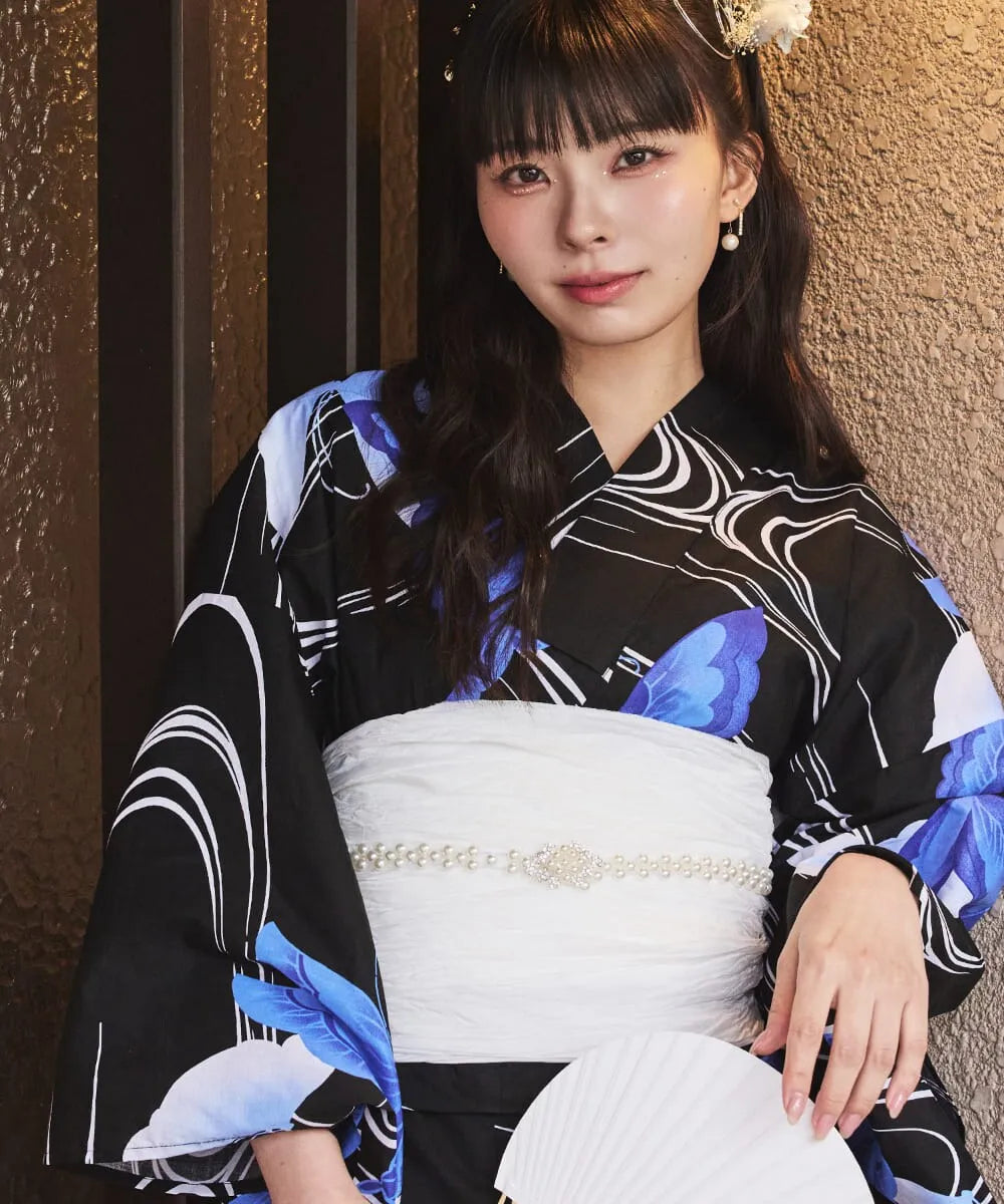 川口ゆりな コラボ浴衣 ユリシスの幻想夜 4点セット(浴衣・兵児帯・腰紐×2)