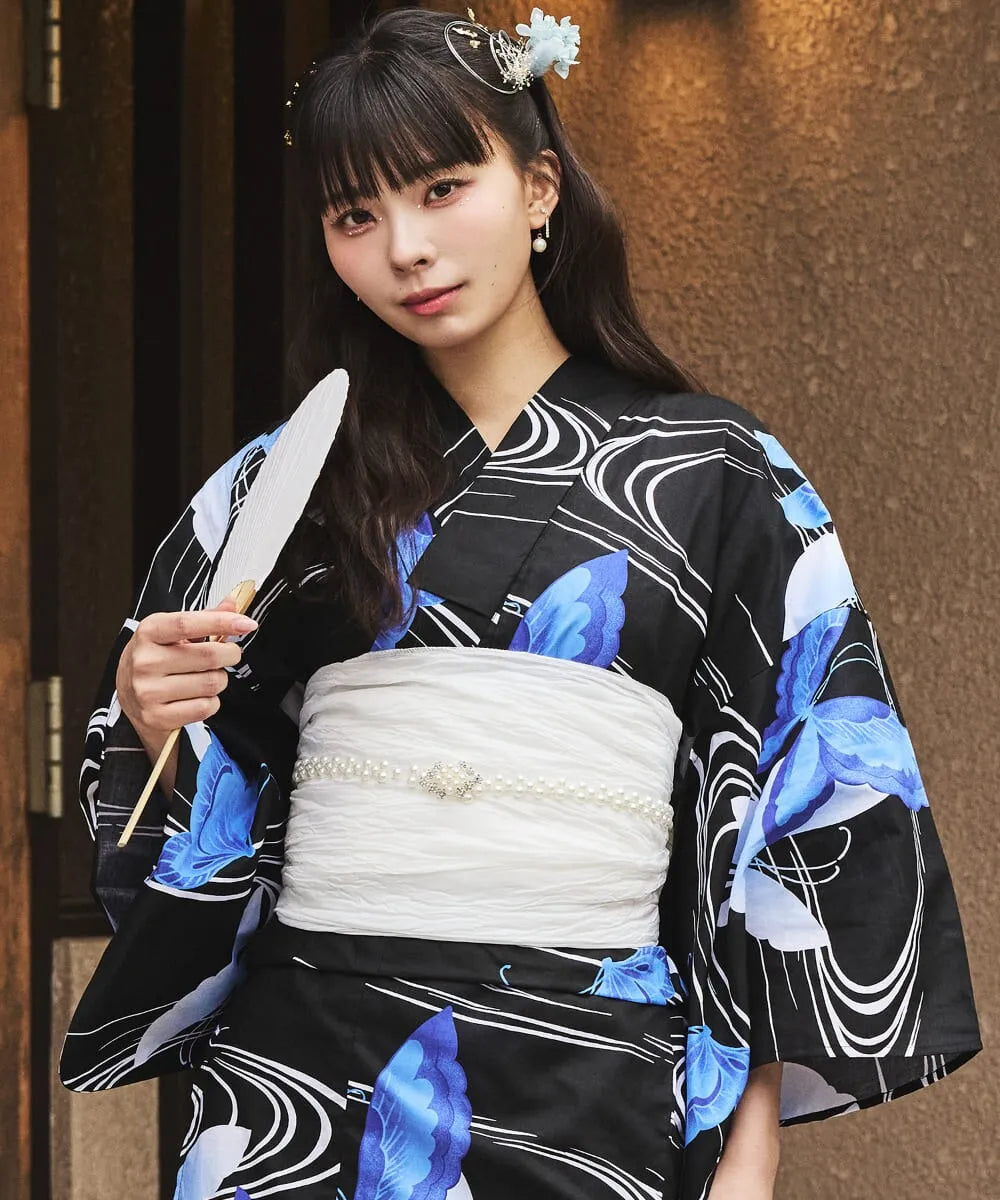 川口ゆりな コラボ浴衣 ユリシスの幻想夜 4点セット(浴衣・兵児帯・腰紐×2)