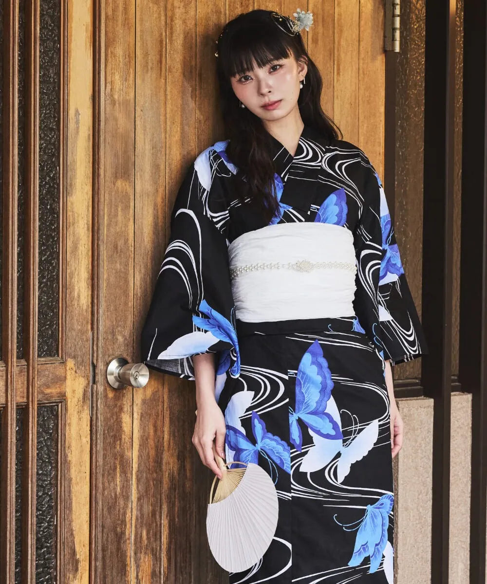 川口ゆりな コラボ浴衣 ユリシスの幻想夜 4点セット(浴衣・兵児帯・腰紐×2)