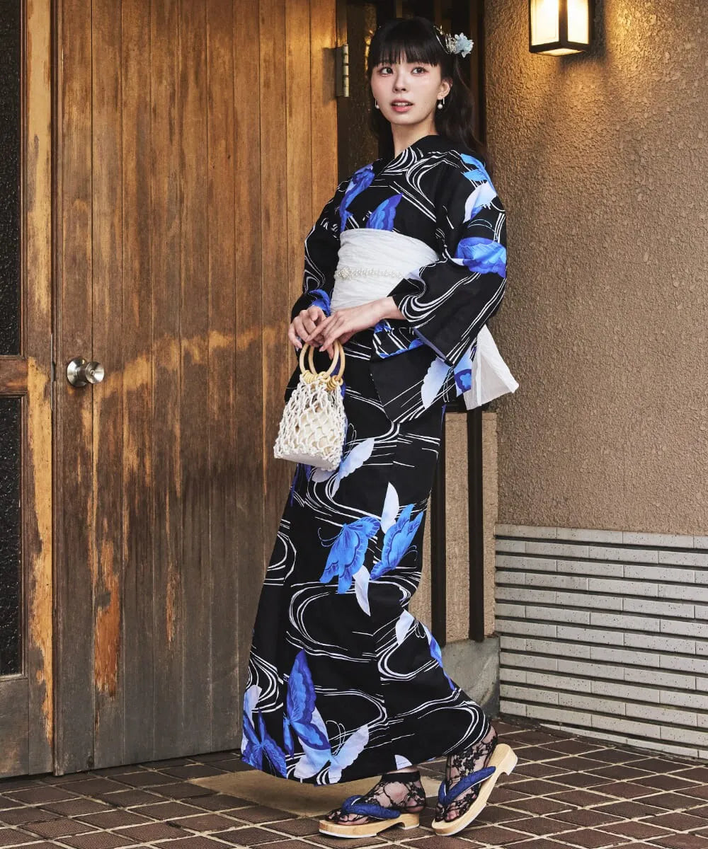 川口ゆりな コラボ浴衣 ユリシスの幻想夜 4点セット(浴衣・兵児帯・腰紐×2)
