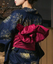 紺夜の儚火 4点セット(浴衣・兵児帯・腰紐×2)