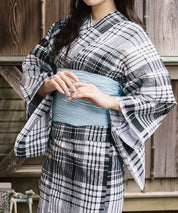 涼風の格子 4点セット(浴衣・兵児帯・腰紐×2)