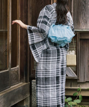 涼風の格子 4点セット(浴衣・兵児帯・腰紐×2)