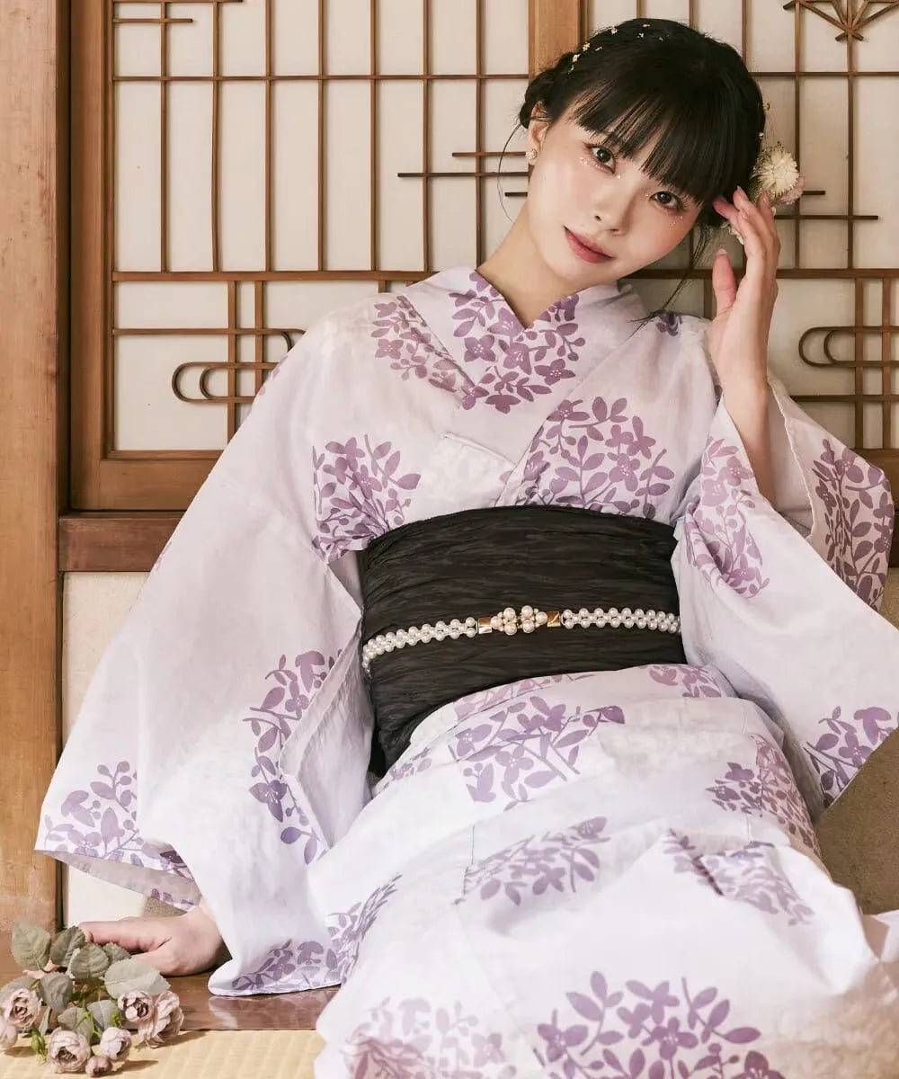 川口ゆりな コラボ浴衣 花風アンティーク 4点セット(浴衣・兵児帯・腰紐×2)