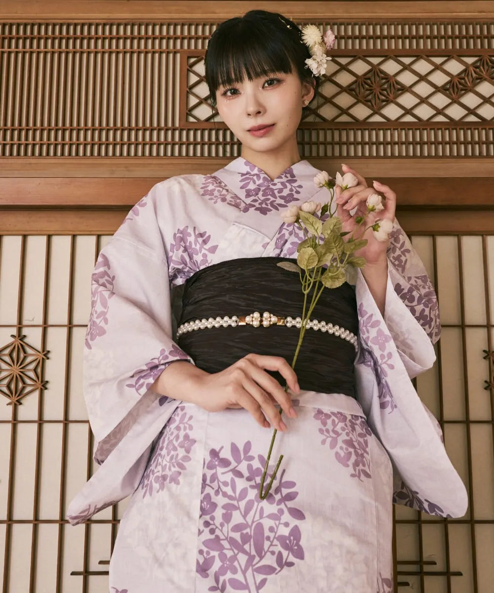 川口ゆりな コラボ浴衣 花風アンティーク 4点セット(浴衣・兵児帯・腰紐×2)