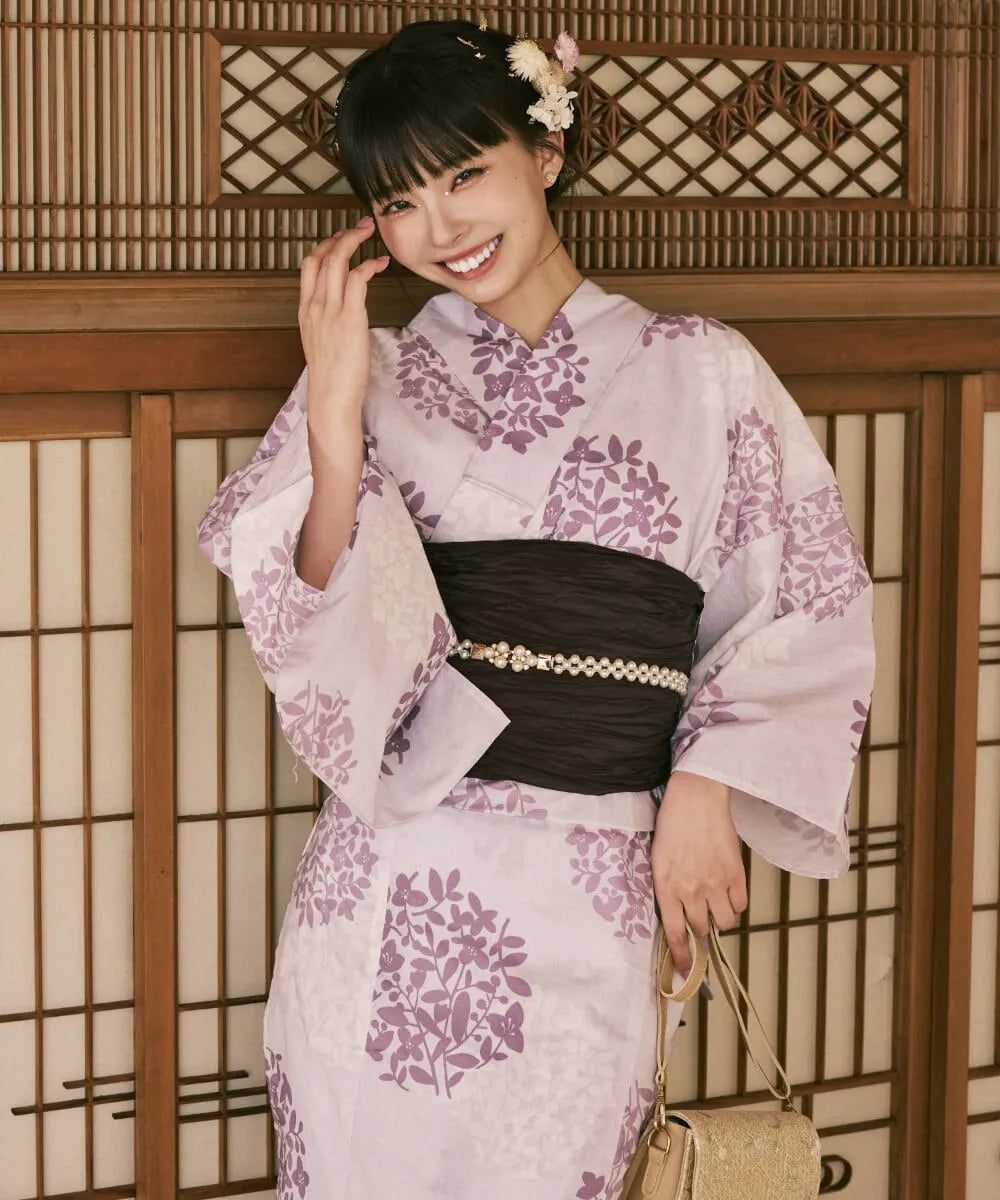 川口ゆりな コラボ浴衣 花風アンティーク 4点セット(浴衣・兵児帯・腰紐×2)