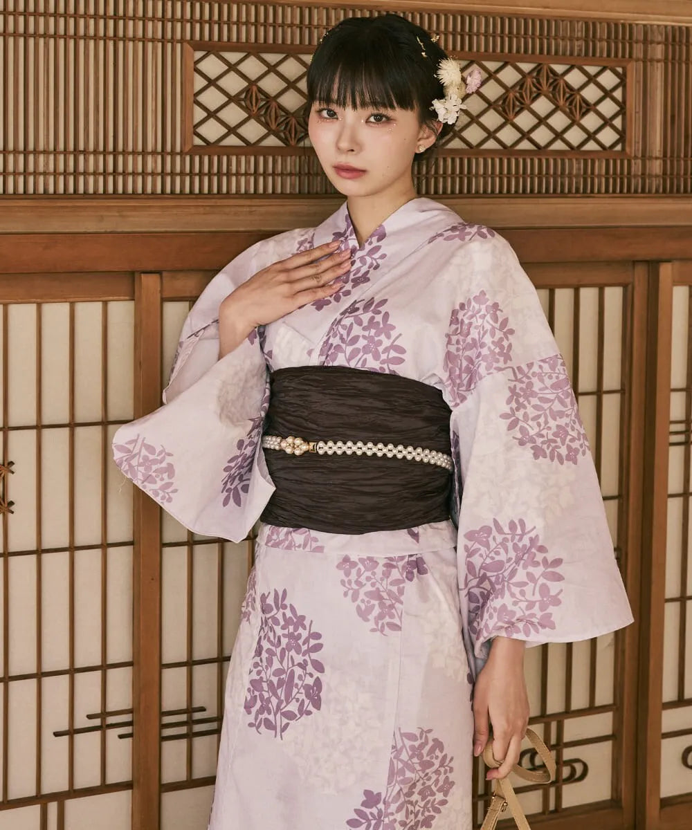 川口ゆりな コラボ浴衣 花風アンティーク 4点セット(浴衣・兵児帯・腰紐×2)