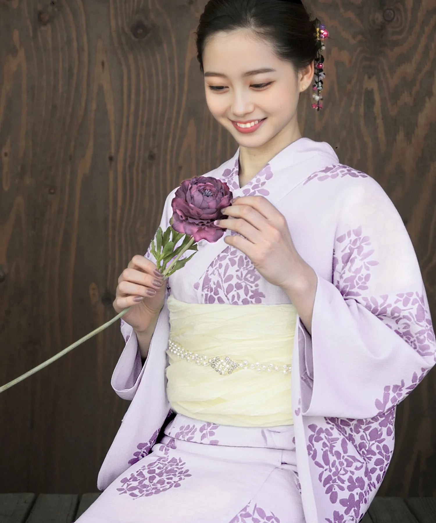 花風アンティーク 4点セット(浴衣・兵児帯・腰紐×2)