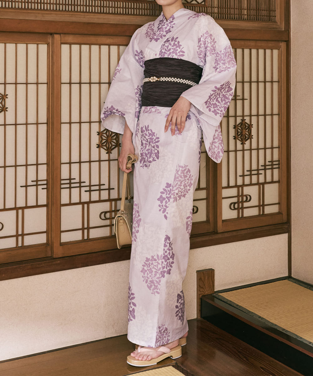 花風アンティーク 下駄付き5点セット(浴衣・兵児帯・腰紐×2・下駄)