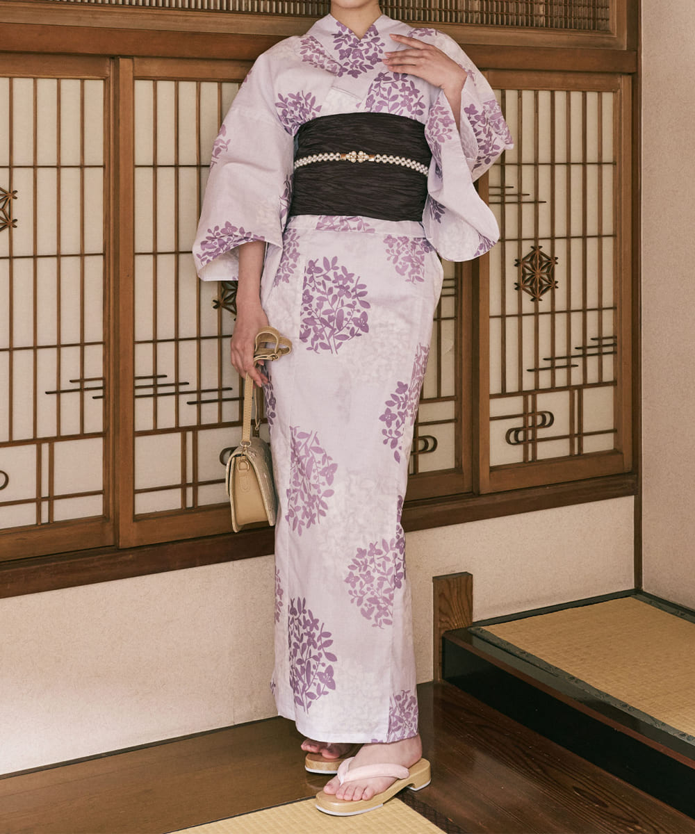 浴衣セット(ゆかた•兵児帯•下駄•着付け本•腰ひも) Dita 浴衣 レディース セット 簡単（ゆかた・しわ兵児帯・下駄