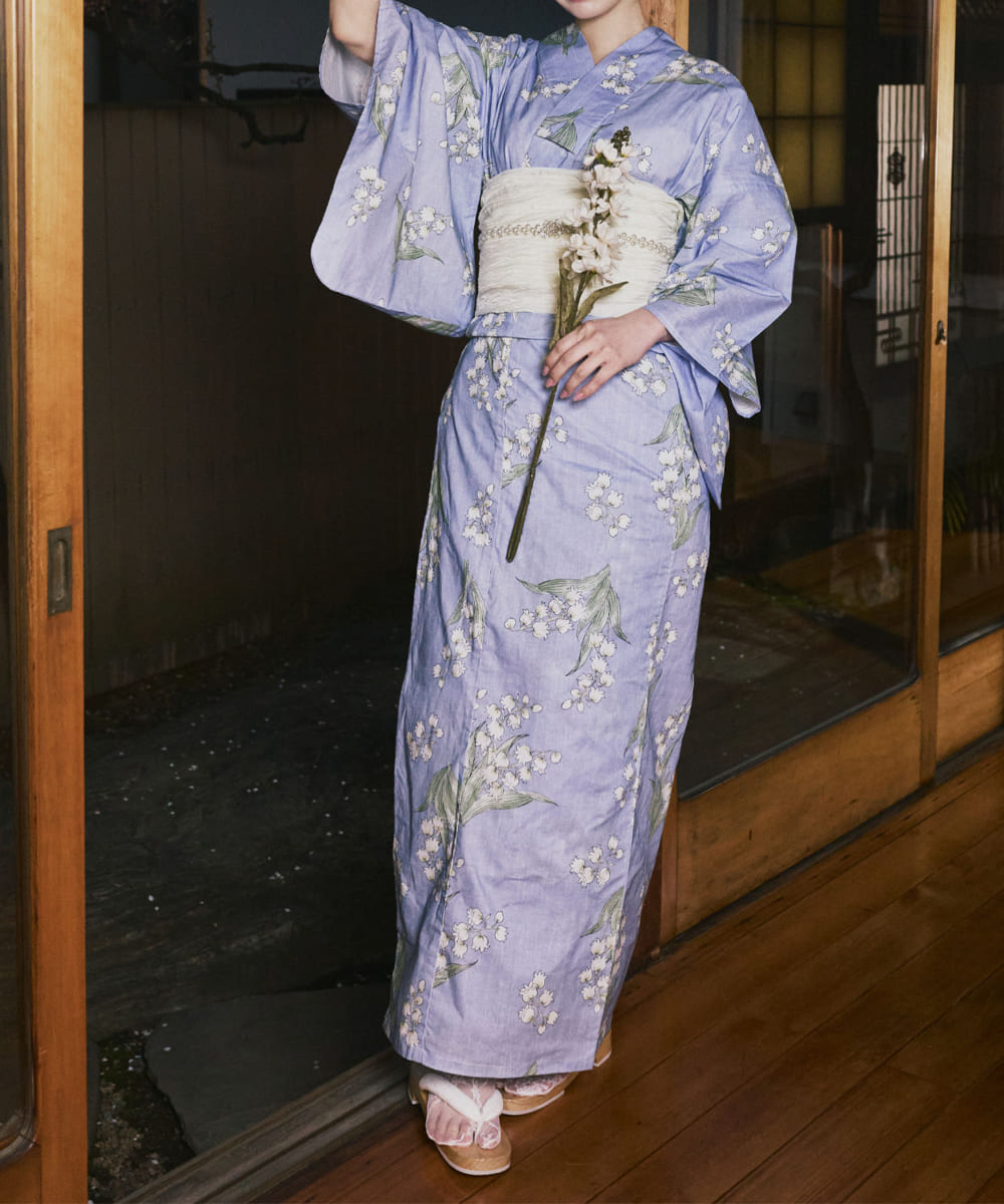 幻想レトロブルーム 下駄付き5点セット(浴衣・兵児帯・腰紐×2・下駄)