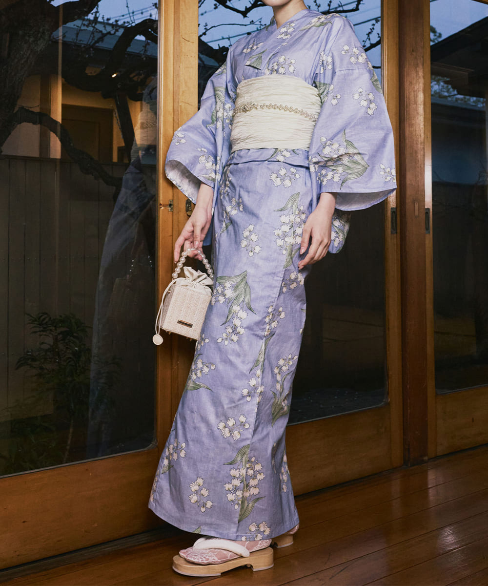 幻想レトロブルーム 下駄付き5点セット(浴衣・兵児帯・腰紐×2・下駄)
