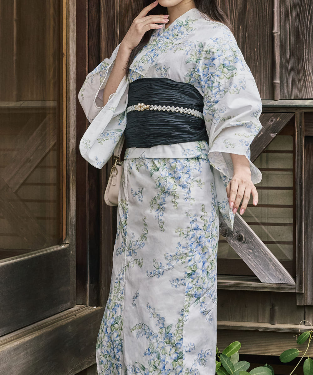 すずらんの夢 4点セット(浴衣・兵児帯・腰紐×2)