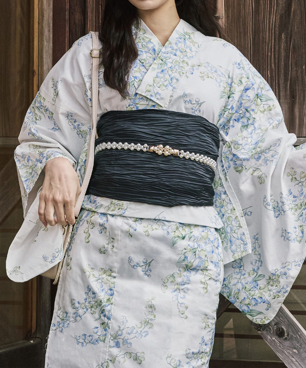 すずらんの夢 4点セット(浴衣・兵児帯・腰紐×2)