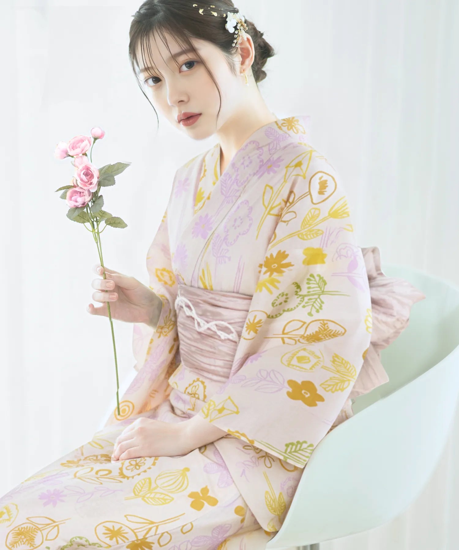 ノルディックの陽だまり 4点セット(浴衣・兵児帯・腰紐×2)