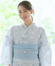 夏花浴衣 水涼撫子 4点セット(浴衣・兵児帯・腰紐×2)