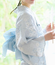夏花浴衣 水涼撫子 4点セット(浴衣・兵児帯・腰紐×2)