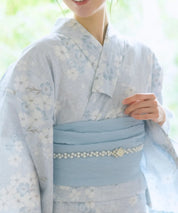 夏花浴衣 水涼撫子 4点セット(浴衣・兵児帯・腰紐×2)