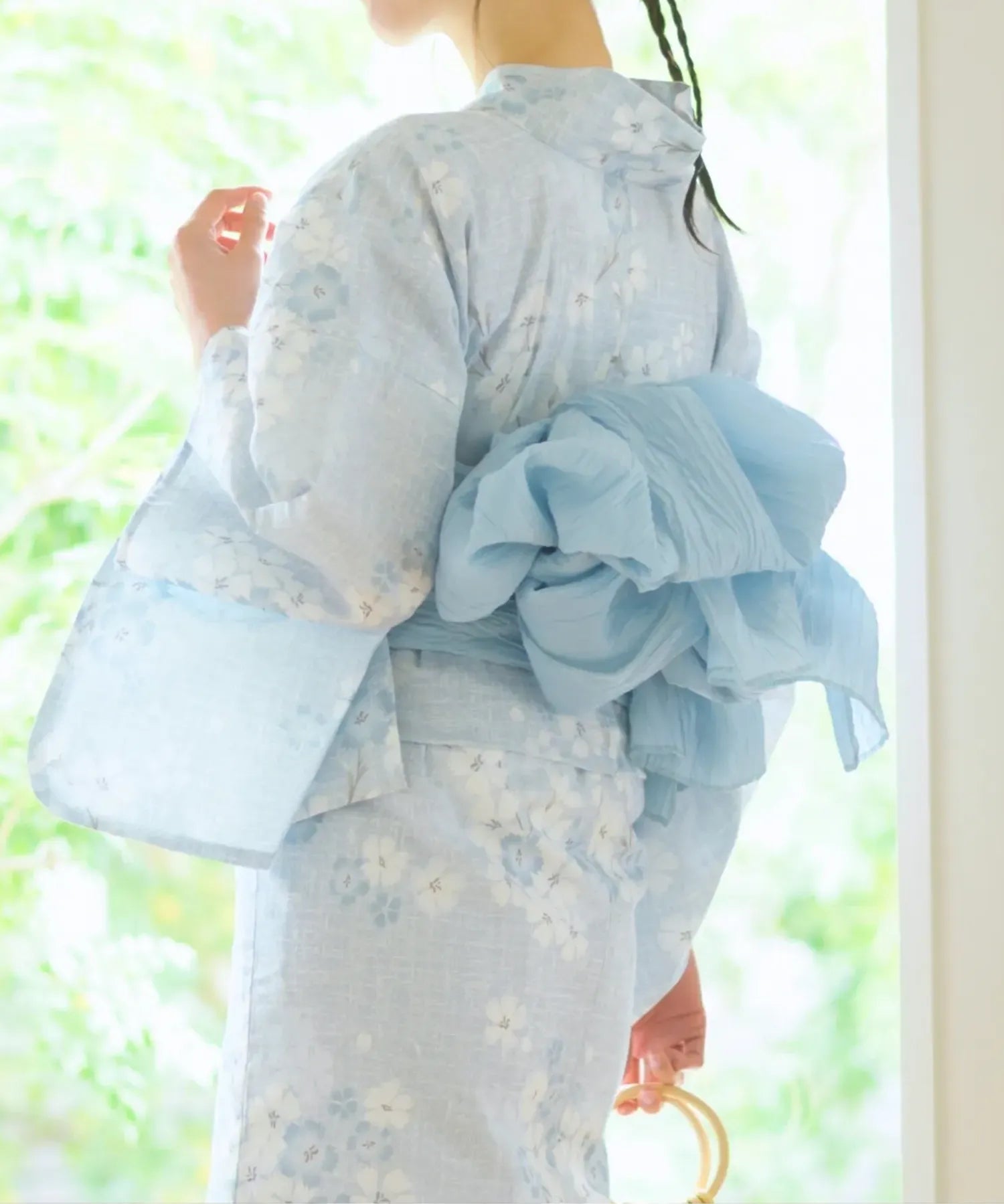 夏花浴衣 水涼撫子 4点セット(浴衣・兵児帯・腰紐×2)