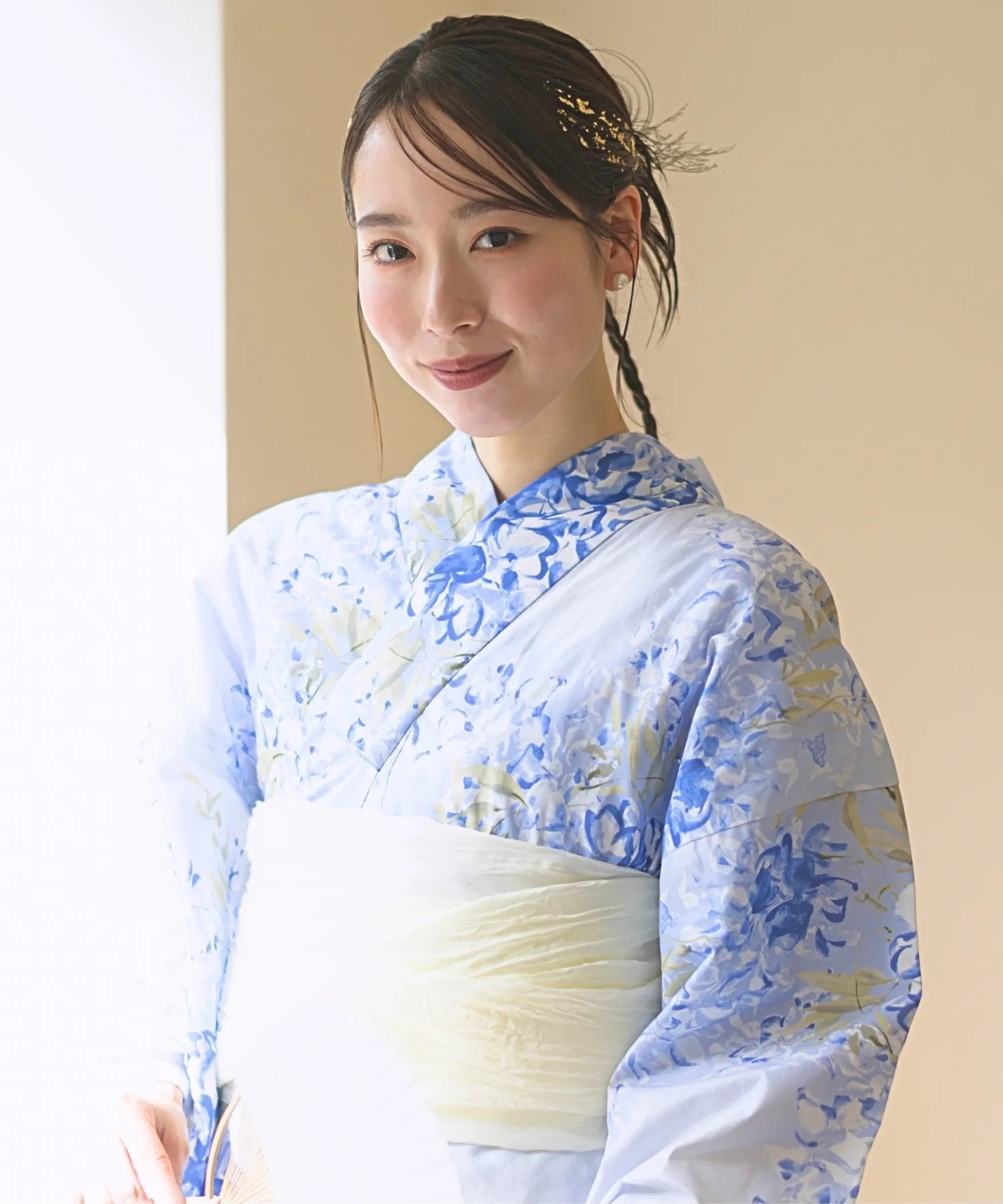 夏花浴衣 藤露の涼風 4点セット(浴衣・兵児帯・腰紐×2)