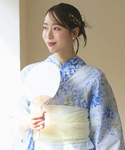 夏花浴衣 藤露の涼風 4点セット(浴衣・兵児帯・腰紐×2)