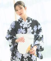 夏花浴衣 月下の百合調べ 4点セット(浴衣・兵児帯・腰紐×2)