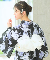 夏花浴衣 月下の百合調べ 4点セット(浴衣・兵児帯・腰紐×2)