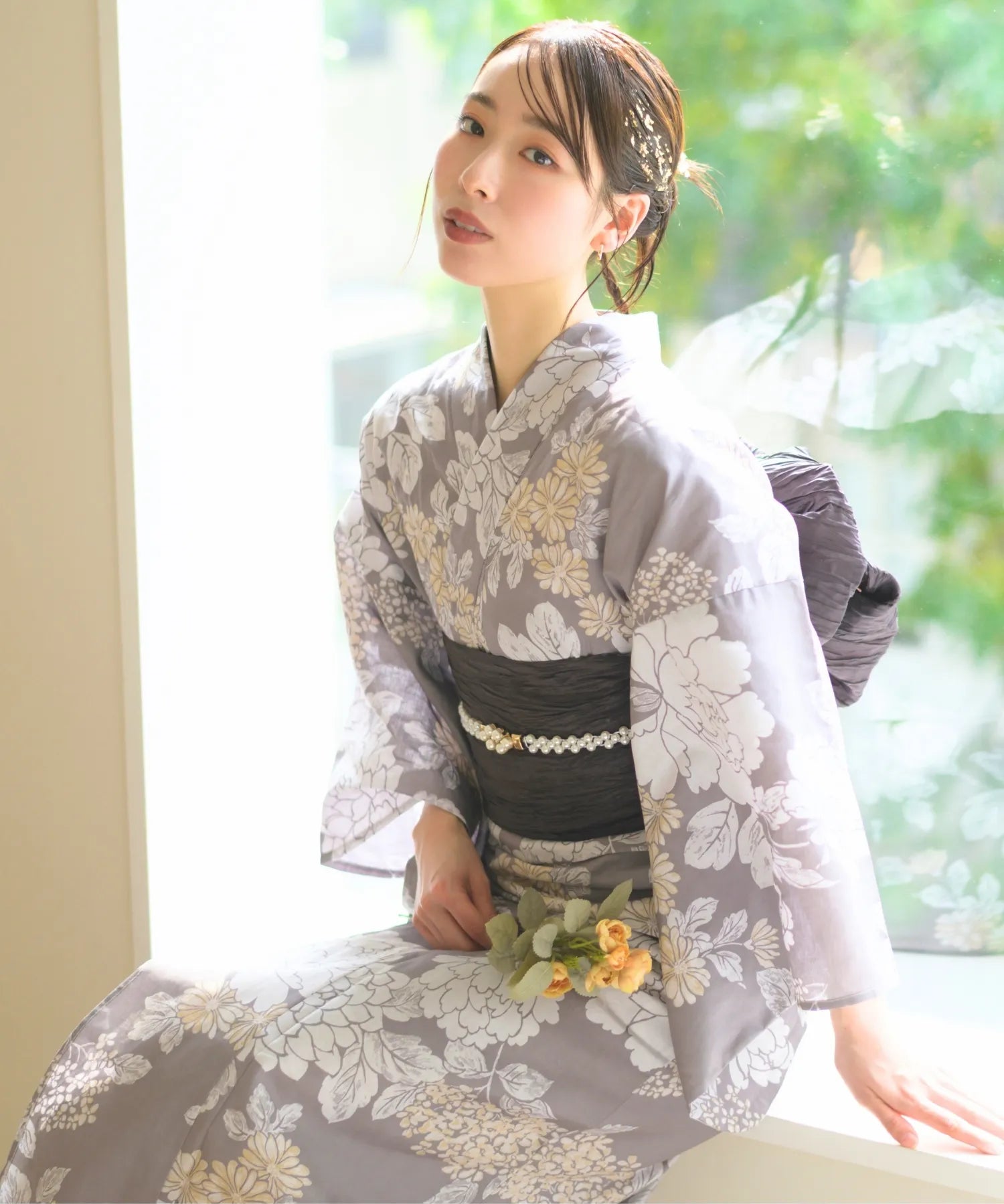 夏花浴衣 和花の柔香 4点セット(浴衣・兵児帯・腰紐×2)