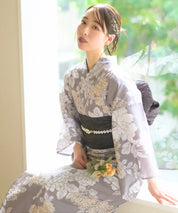 夏花浴衣 和花の柔香 4点セット(浴衣・兵児帯・腰紐×2)
