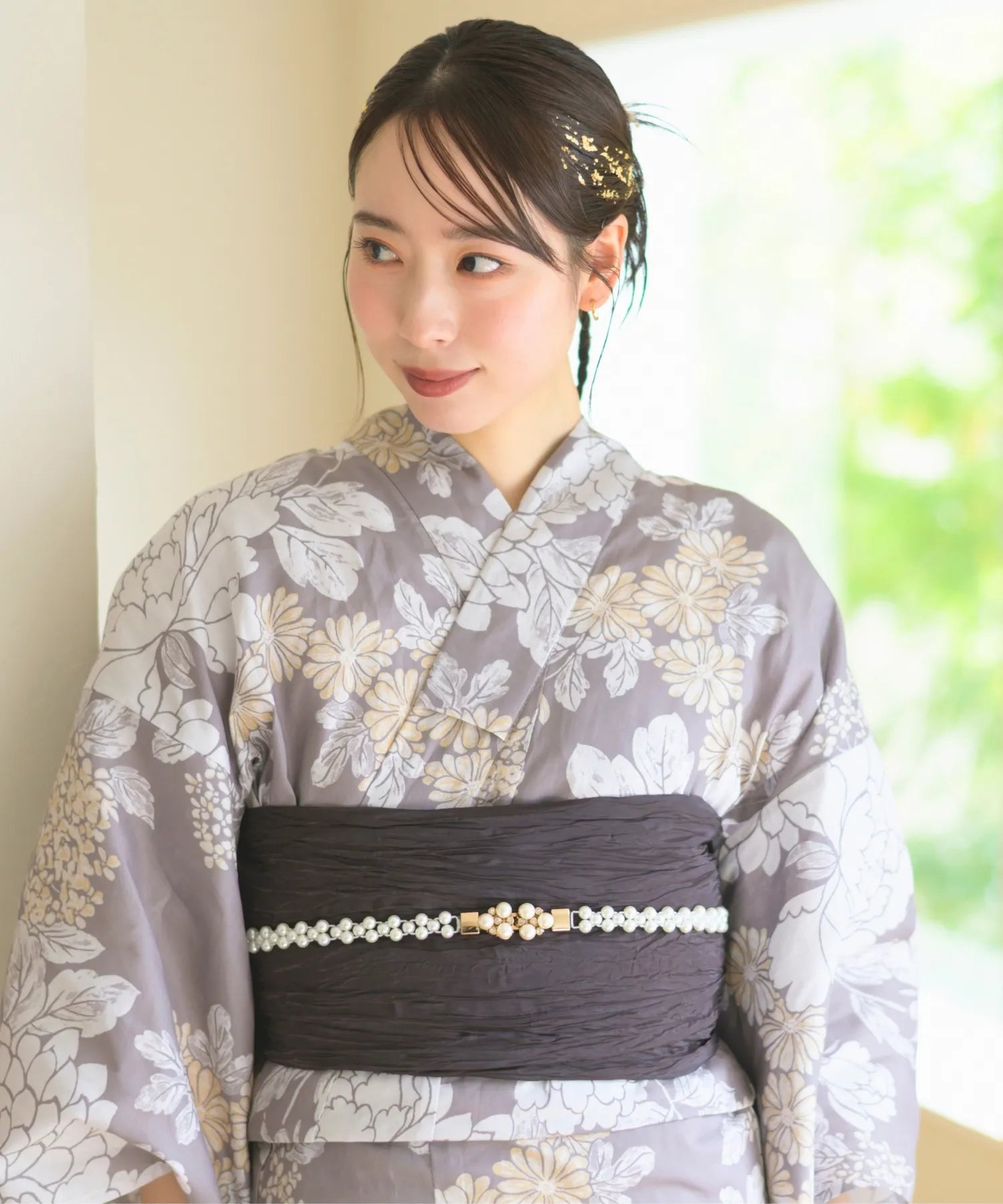 夏花浴衣 和花の柔香 4点セット(浴衣・兵児帯・腰紐×2)