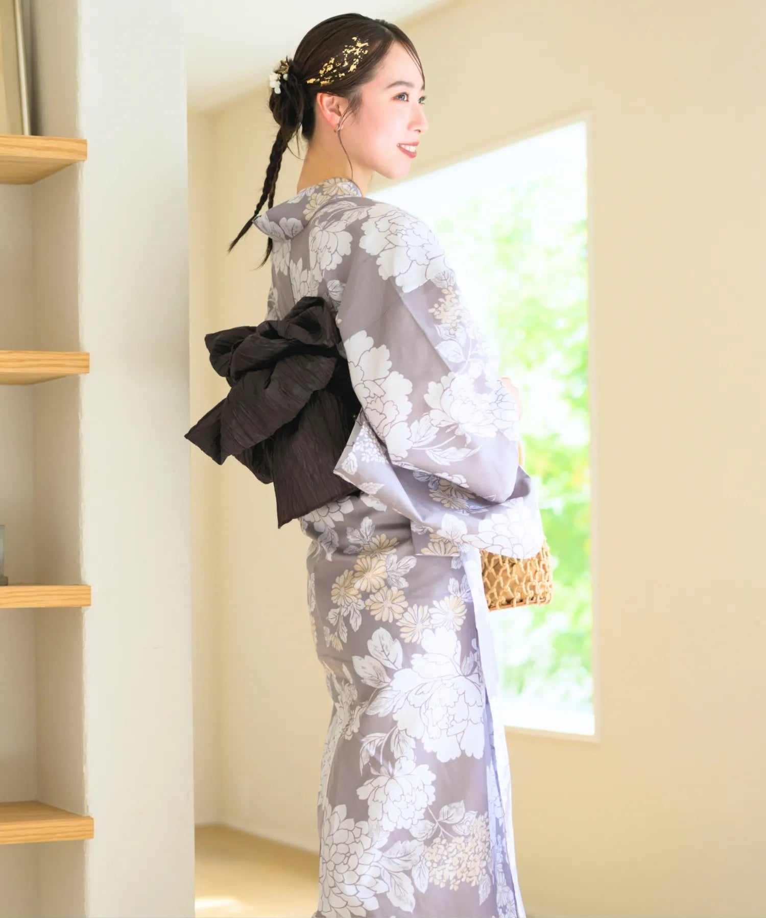 夏花浴衣 和花の柔香 4点セット(浴衣・兵児帯・腰紐×2)