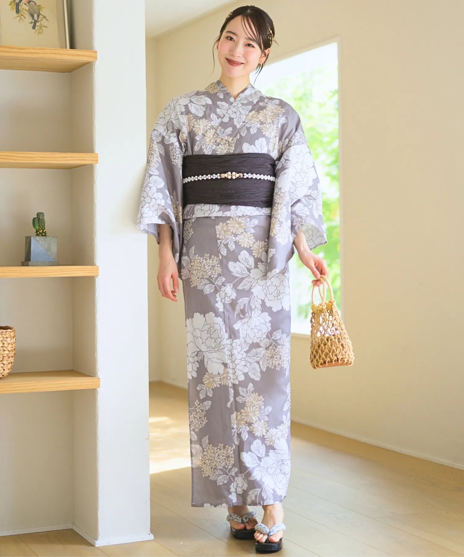 夏花浴衣 和花の柔香 4点セット(浴衣・兵児帯・腰紐×2)