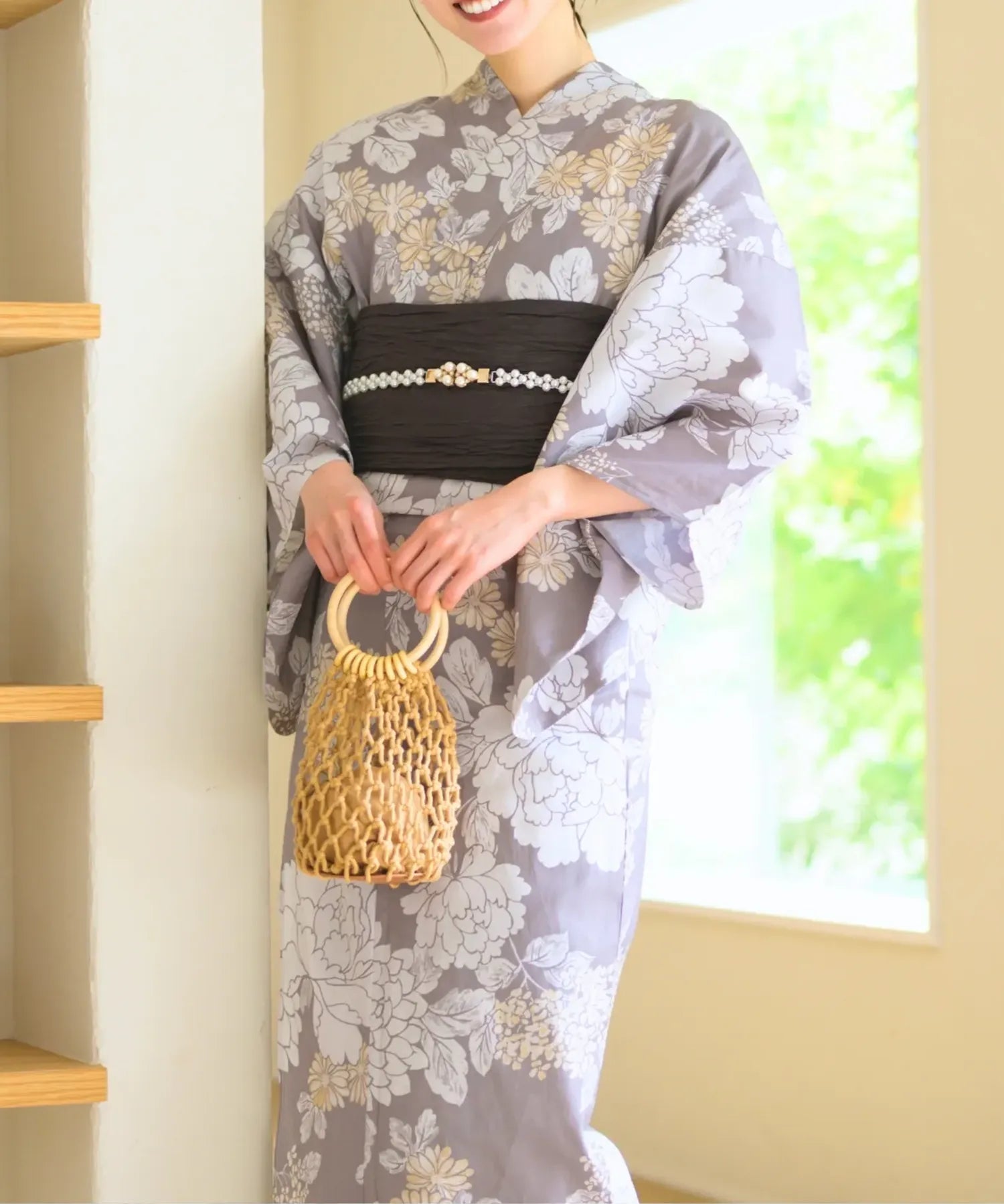 夏花浴衣 和花の柔香 4点セット(浴衣・兵児帯・腰紐×2)