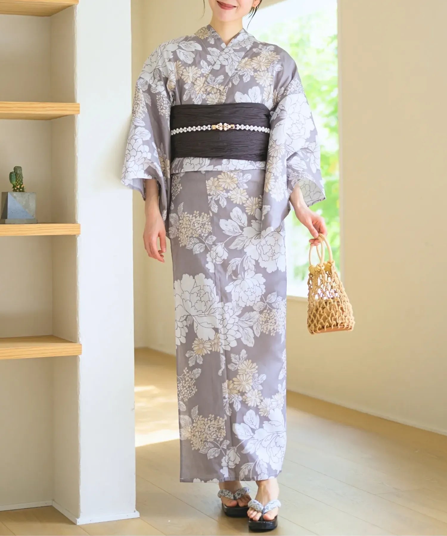 夏花浴衣 和花の柔香 4点セット(浴衣・兵児帯・腰紐×2)