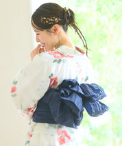 夏花浴衣 白昼の紅椿 4点セット(浴衣・兵児帯・腰紐×2)