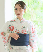 夏花浴衣 白昼の紅椿 4点セット(浴衣・兵児帯・腰紐×2)