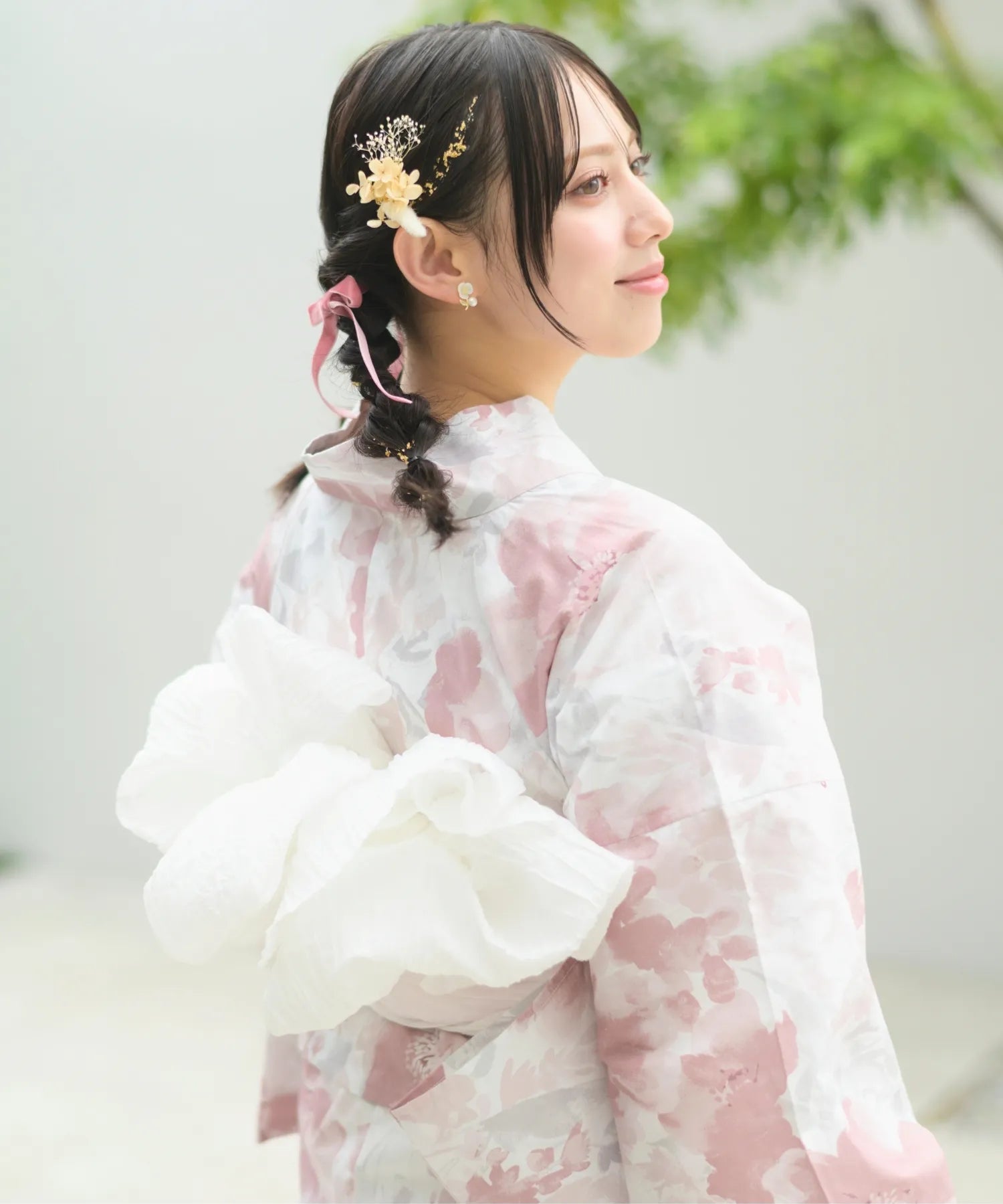 夏恋浴衣 恋花模様 下駄付き5点セット(浴衣・兵児帯・腰紐×2・下駄)