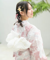 夏恋浴衣 恋花模様 下駄付き5点セット(浴衣・兵児帯・腰紐×2・下駄)